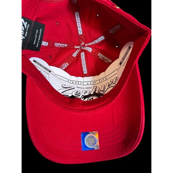 UW Wisconsin Badgers Zephyr Embroidered Cotton Adjustable Strap Red Hat Cap NCAA - Picture 7 of 12
